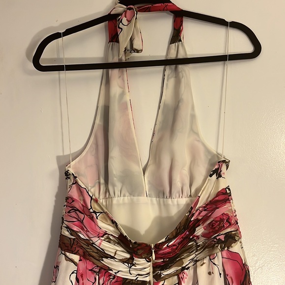 Adrianna Papell occasions 10 floral 100% silk halter dress - Picture 5 of 9